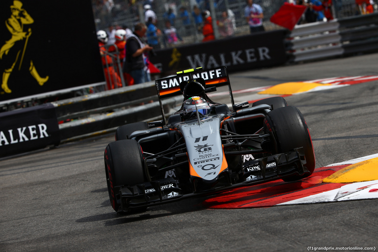 GP MONACO, 23.05.2015- Prove Libere 3, Sergio Perez (MEX) Sahara Force India F1 Team VJM08