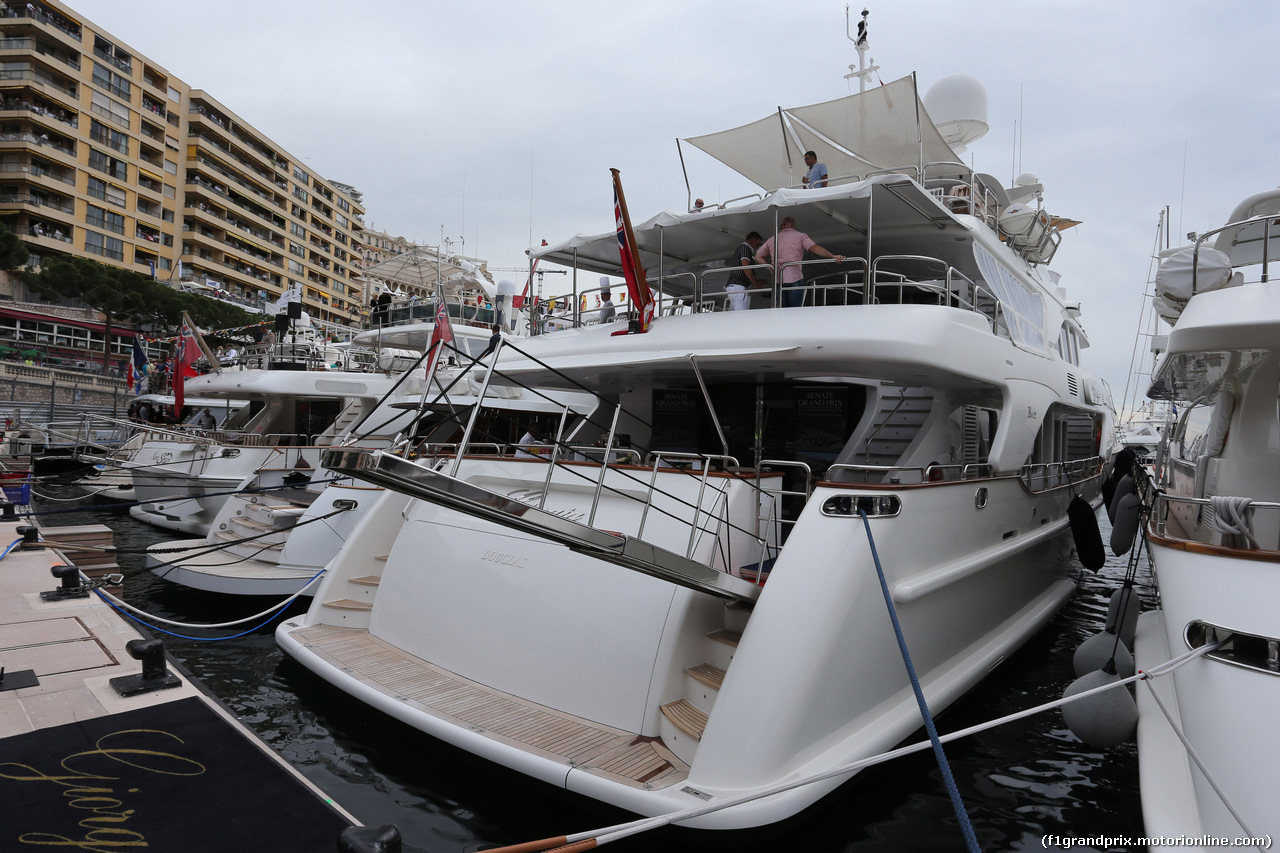 GP MONACO, 23.05.2015- Yatchs in the Montecarlo Harbour