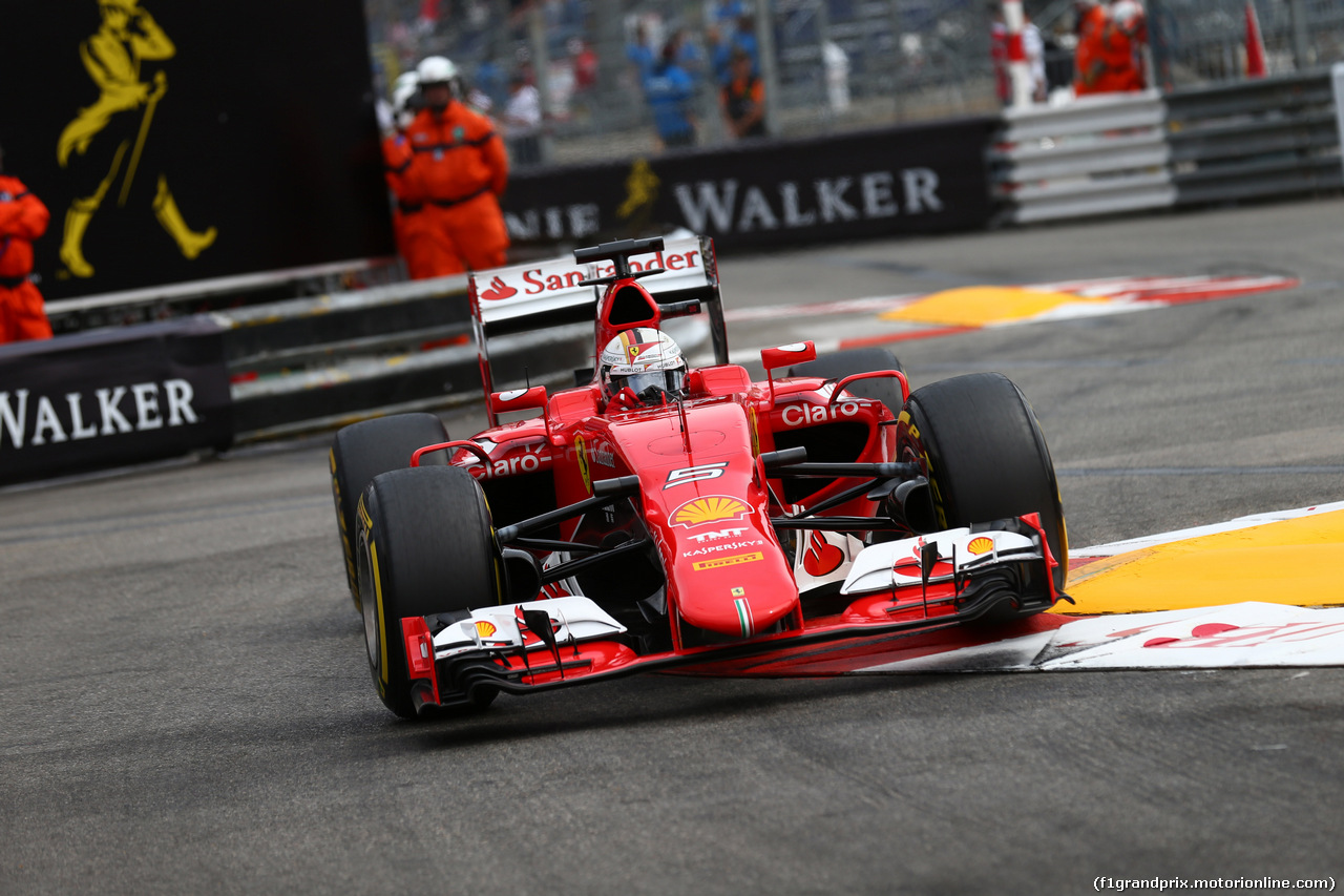 GP MONACO, 23.05.2015- Prove Libere 3, Sebastian Vettel (GER) Ferrari SF15-T