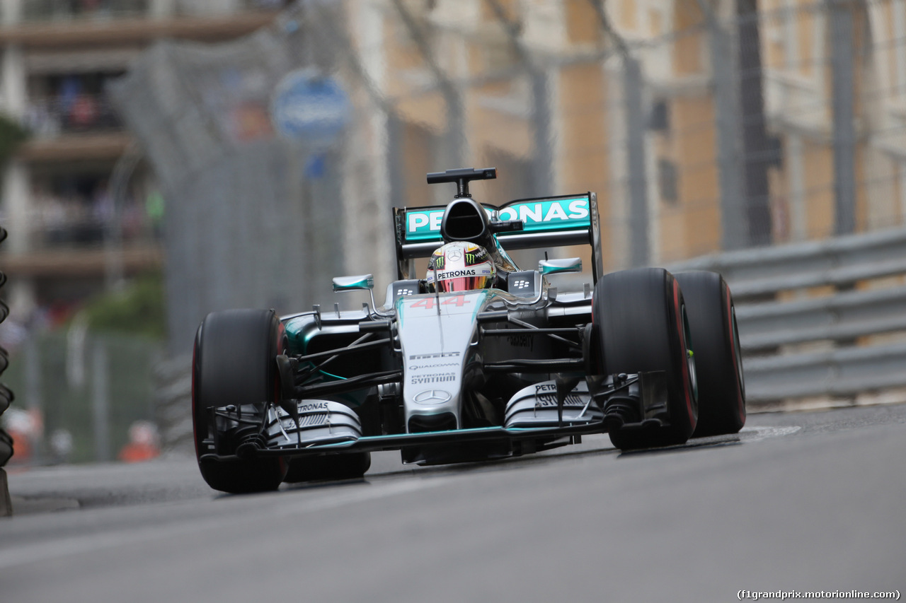 GP MONACO, 23.05.2015- Prove Libere 3, Lewis Hamilton (GBR) Mercedes AMG F1 W06