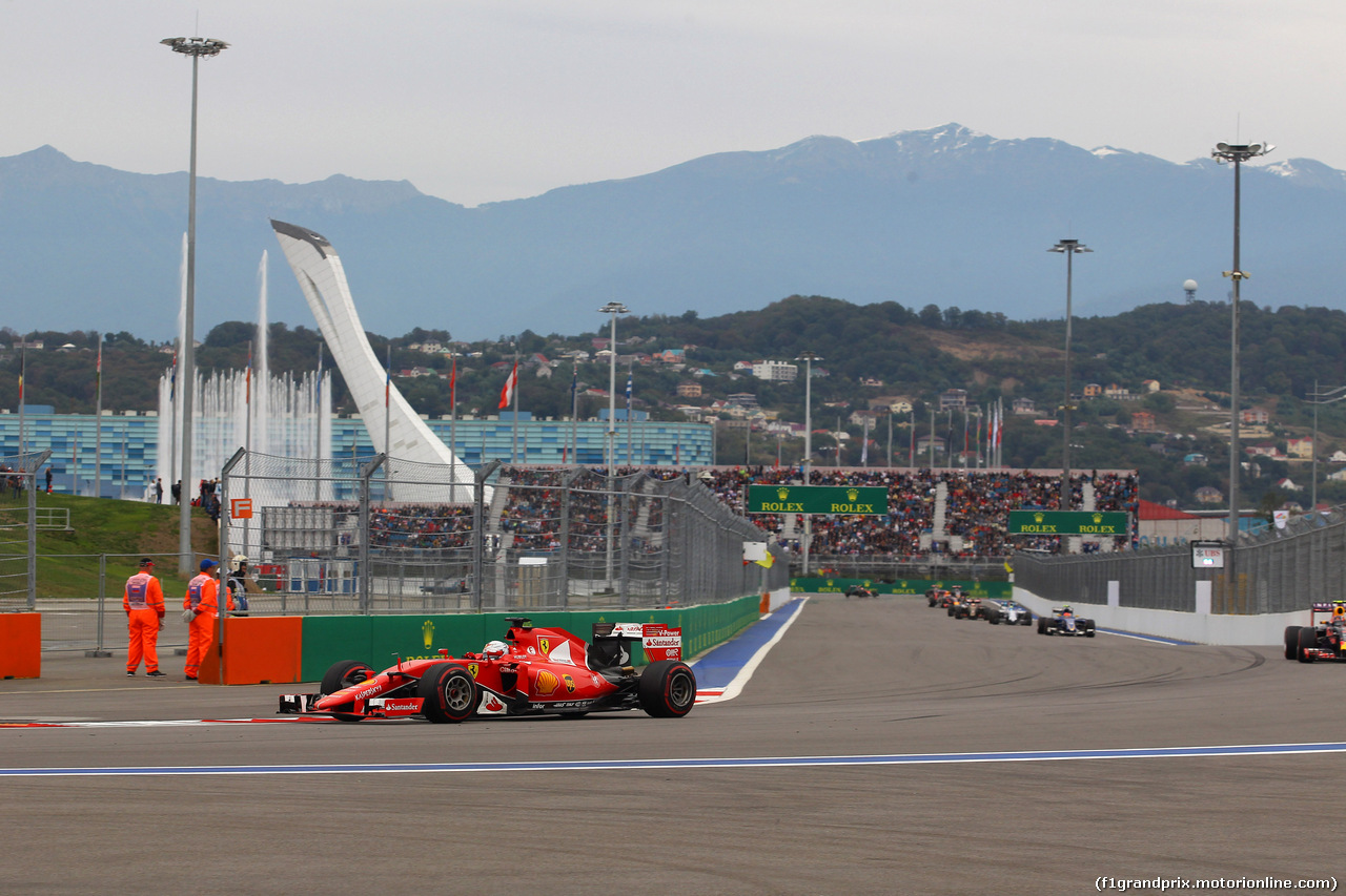 GP RUSSIA, 11.10.2015 - Gara, Sebastian Vettel (GER) Ferrari SF15-T