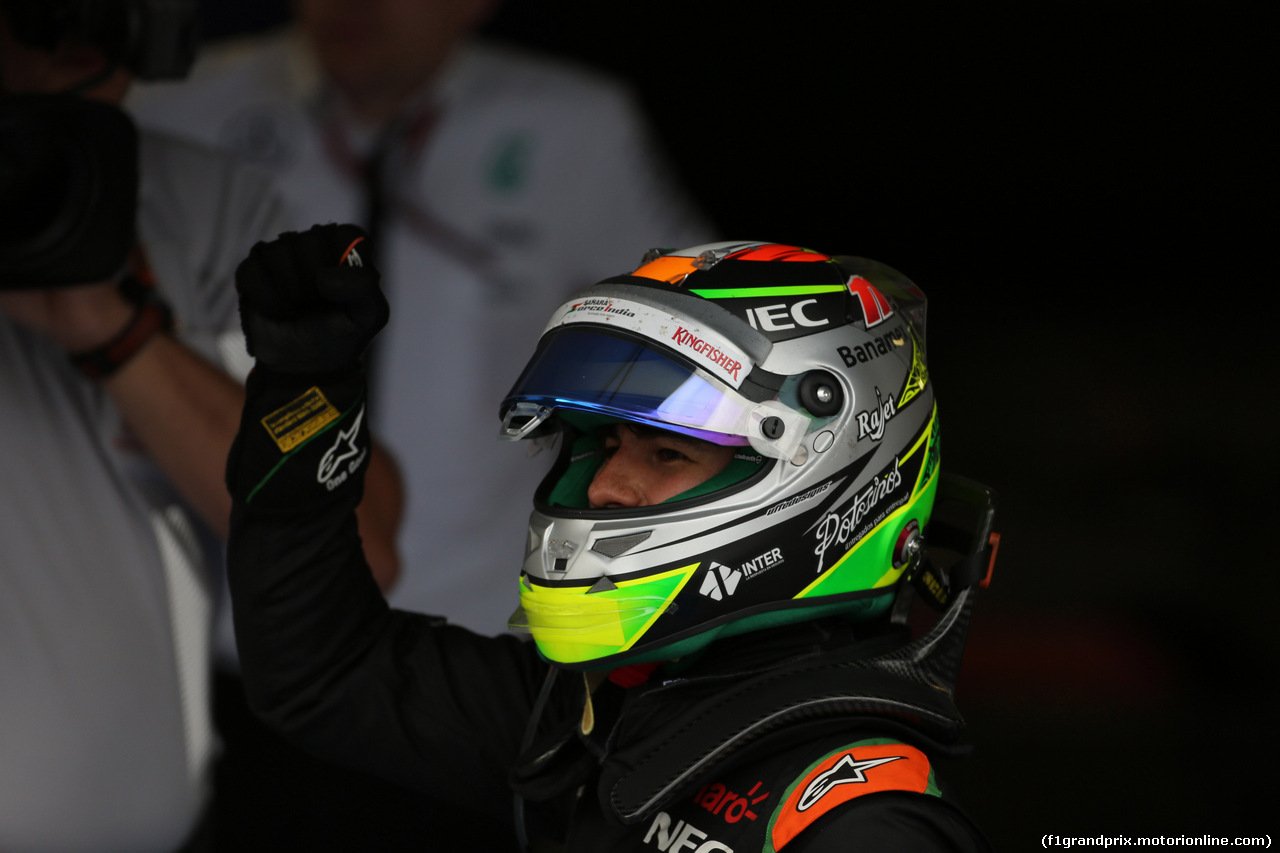 GP RUSSIA, 11.10.2015 - Gara, terzo Sergio Perez (MEX) Sahara Force India F1 VJM08