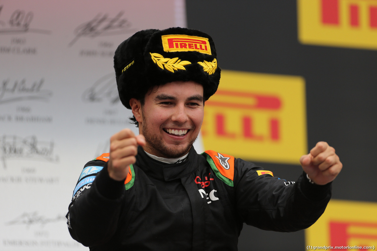 GP RUSSIA, 11.10.2015 - Gara, terzo Sergio Perez (MEX) Sahara Force India F1 VJM08