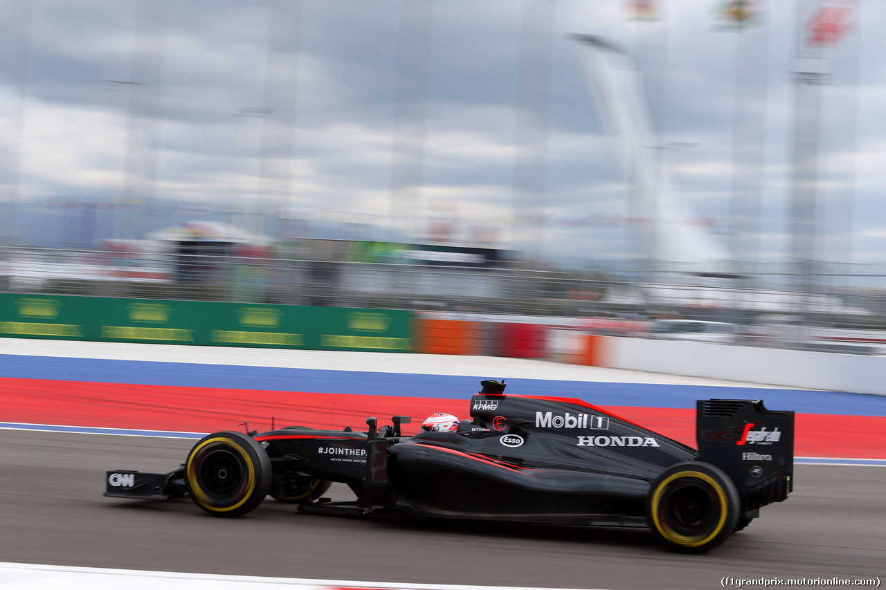 GP RUSSIA, 10.10.2015 - Prove Libere 3, Jenson Button (GBR)  McLaren Honda MP4-30.
