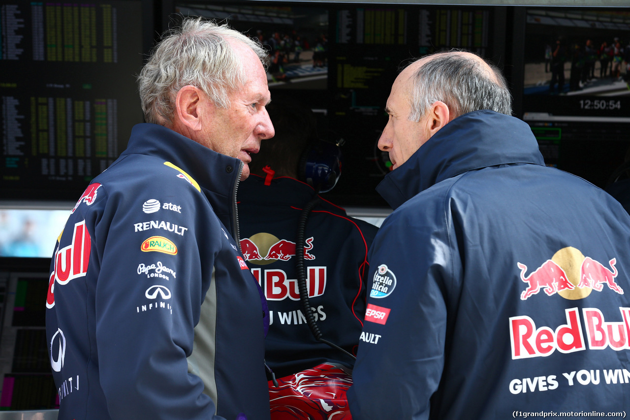 GP RUSSIA, 10.10.2015 - Prove Libere 3, mHelmut Marko (AUT), Red Bull Racing, Red Bull Advisorand Franz Tost, Scuderia Toro Rosso, Team Principal