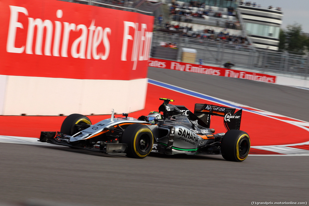 GP RUSSIA, 10.10.2015 -  Qualifiche, Sergio Perez (MEX) Sahara Force India F1 VJM08