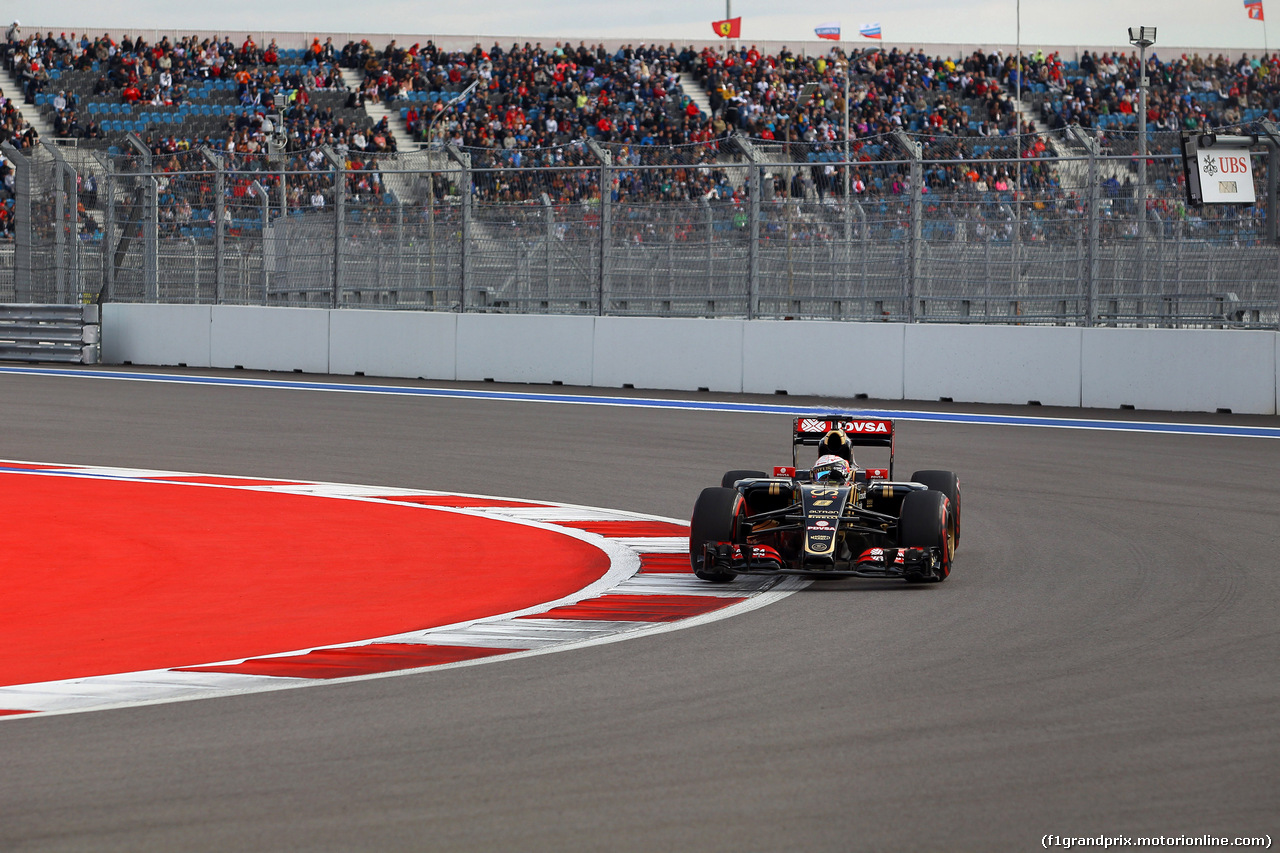 GP RUSSIA, 10.10.2015 -  Qualifiche, Romain Grosjean (FRA) Lotus F1 Team E23