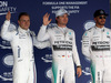 GP RUSSIA, 10.10.2015 -  Qualifiche, (L-R) terzo Valtteri Bottas (FIN) Williams F1 Team FW37, Nico Rosberg (GER) Mercedes AMG F1 W06 pole position e secondo Lewis Hamilton (GBR) Mercedes AMG F1 W06