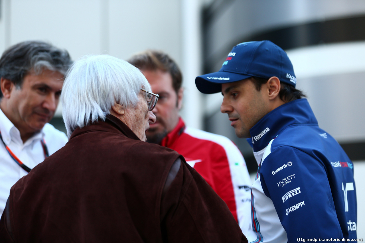 GP RUSSIA, 08.10.2015 - Bernie Ecclestone (GBR), President e Felipe Massa (BRA) Williams F1 Team FW37