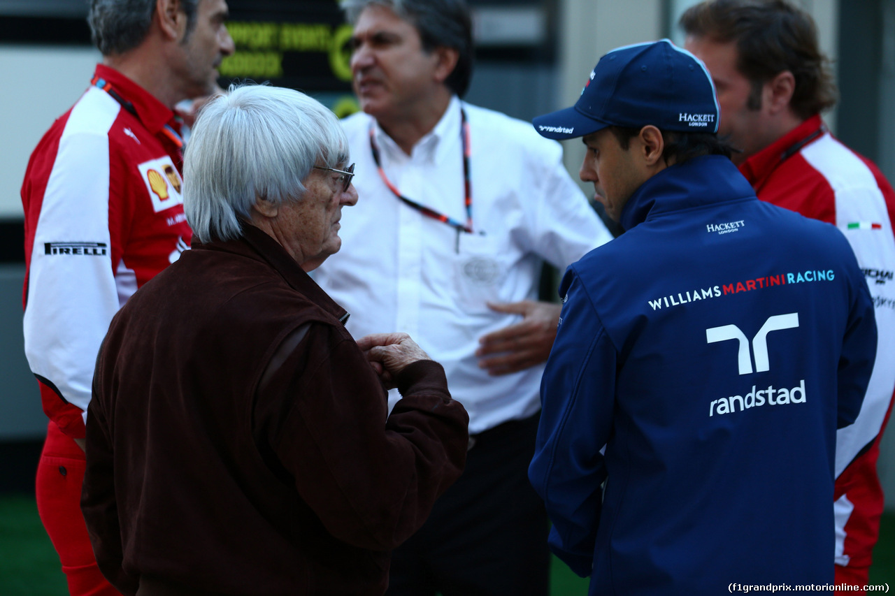 GP RUSSIA, 08.10.2015 - Bernie Ecclestone (GBR), President e Felipe Massa (BRA) Williams F1 Team FW37