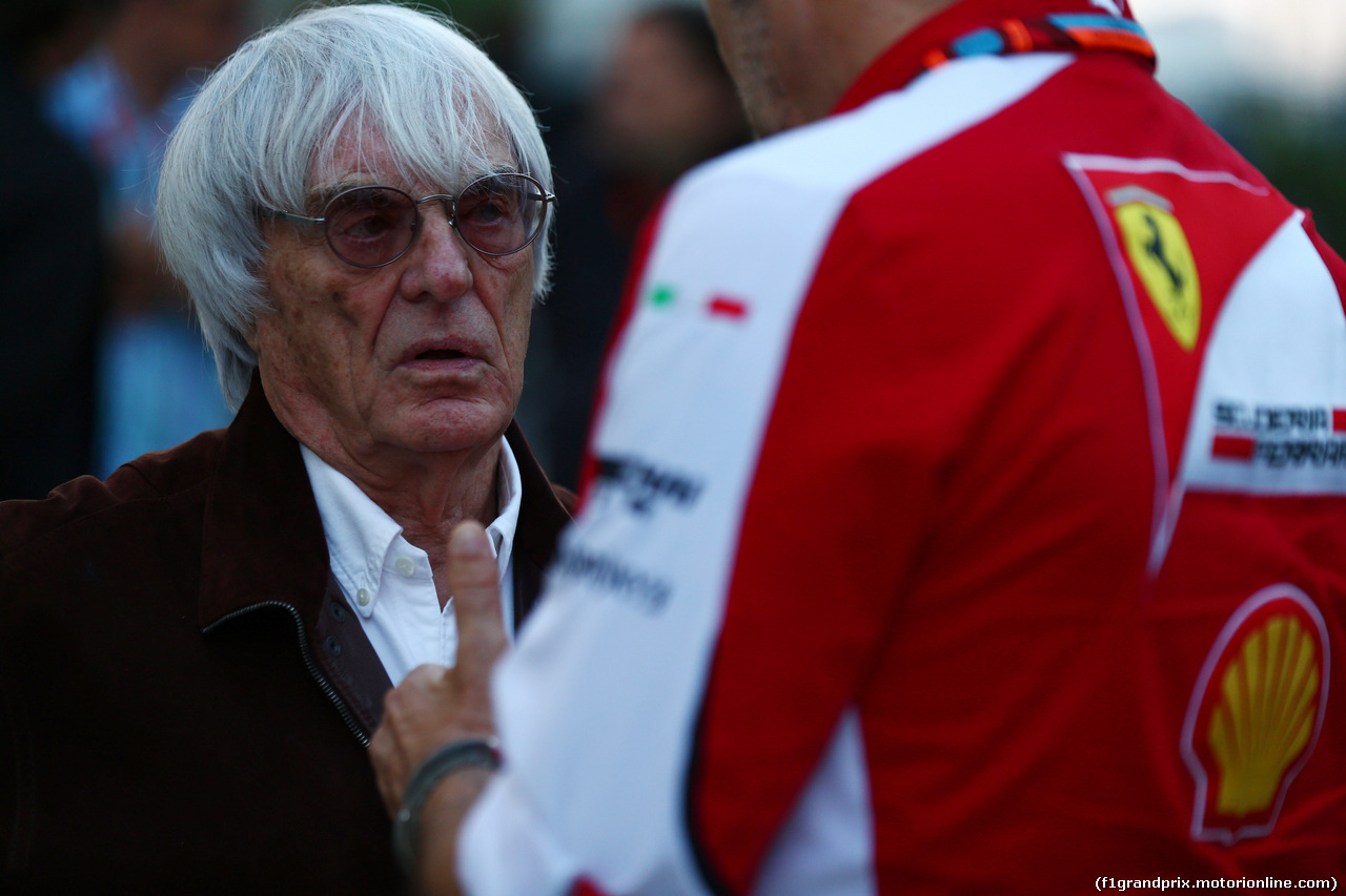 GP RUSSIA, 08.10.2015 - Bernie Ecclestone (GBR), President e CEO of FOM e Maurizio Arrivabene (ITA) Ferrari Team Principal