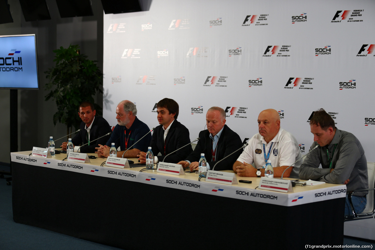 GP RUSSIA, 09.10.2015 - A Press Conference held by the circuit organisers.