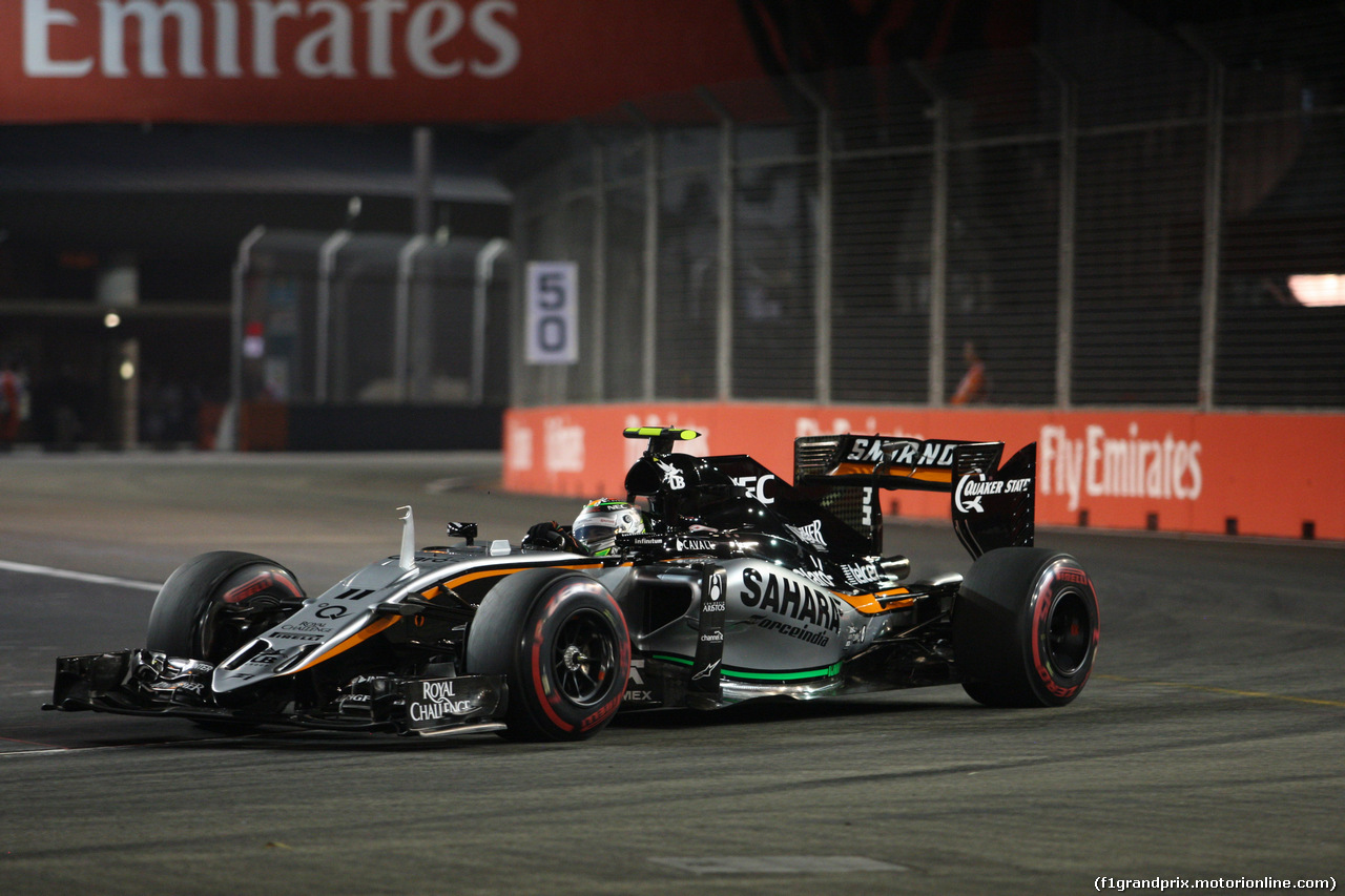 GP SINGAPORE, 20.09.2015 - Sergio Perez (MEX) Sahara Force India F1 VJM08