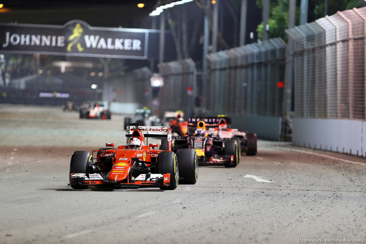 GP SINGAPORE, 20.09.2015 - Gara, Sebastian Vettel (GER) Ferrari SF15-T