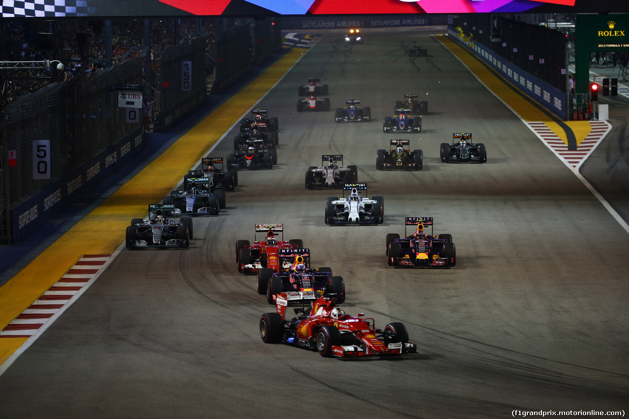 GP SINGAPORE, 20.09.2015 - Gara, Sebastian Vettel (GER) Ferrari SF15-T