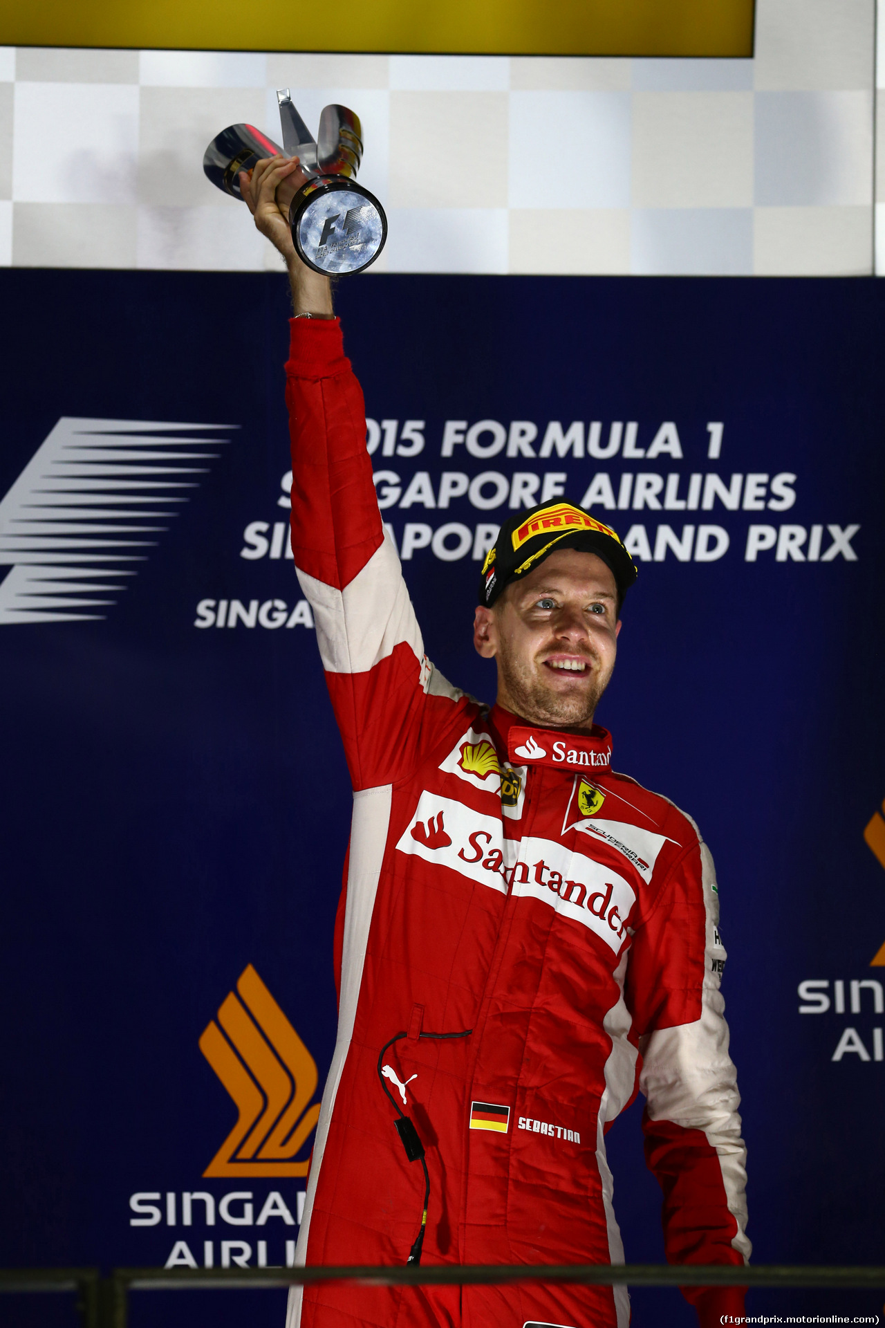 GP SINGAPORE, 20.09.2015 - Gara, Sebastian Vettel (GER) Ferrari SF15-T vincitore