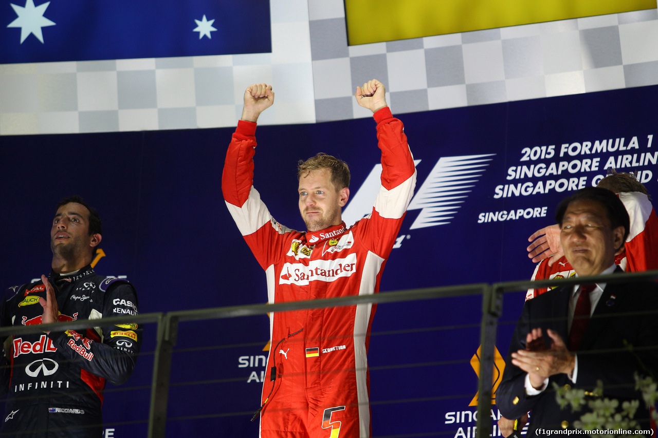 GP SINGAPORE, 20.09.2015 - Gara, Sebastian Vettel (GER) Ferrari SF15-T vincitore
