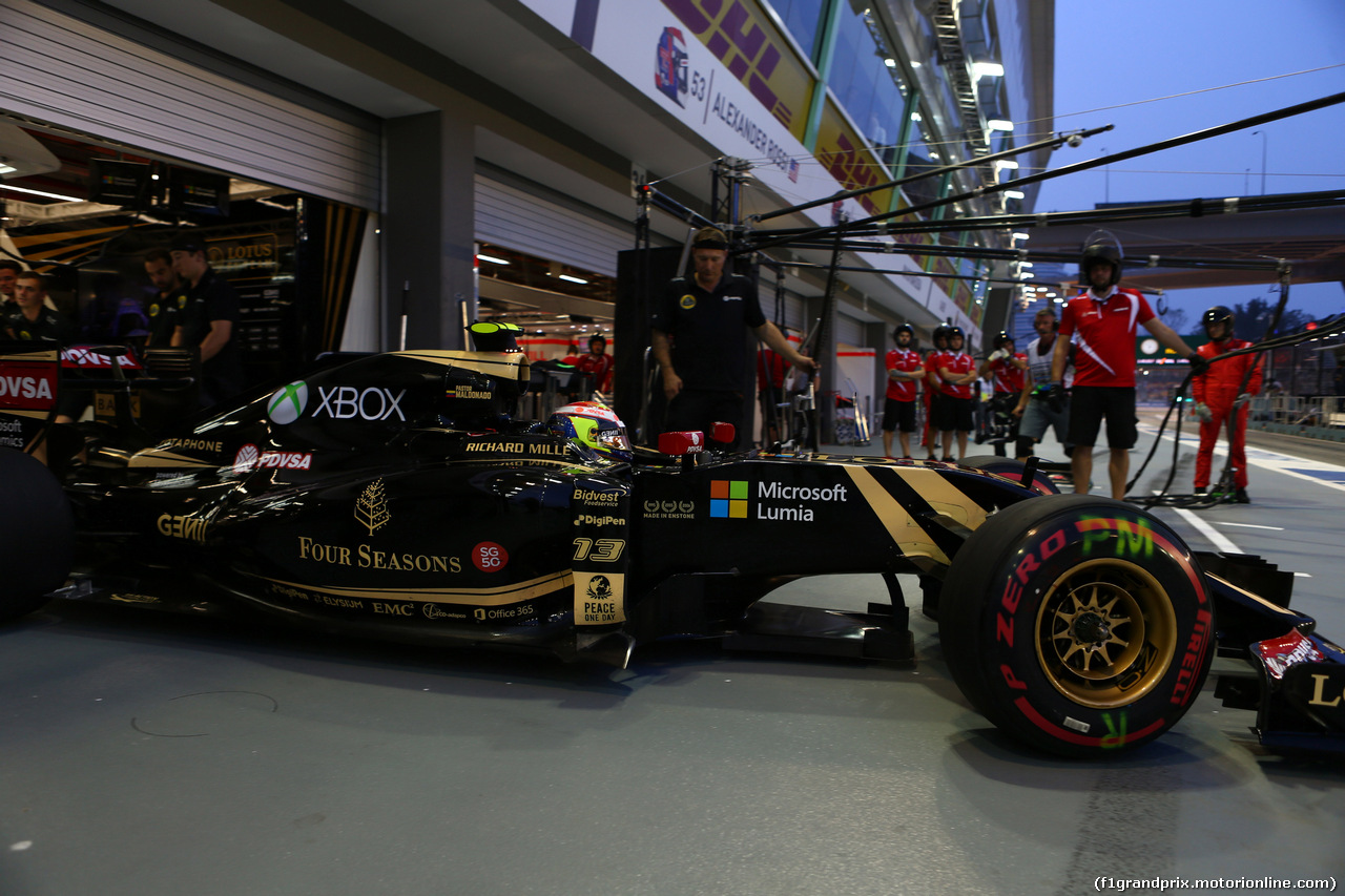 GP SINGAPORE, 19.09.2015 - Prove Libere 3, Pastor Maldonado (VEN) Lotus F1 Team E23