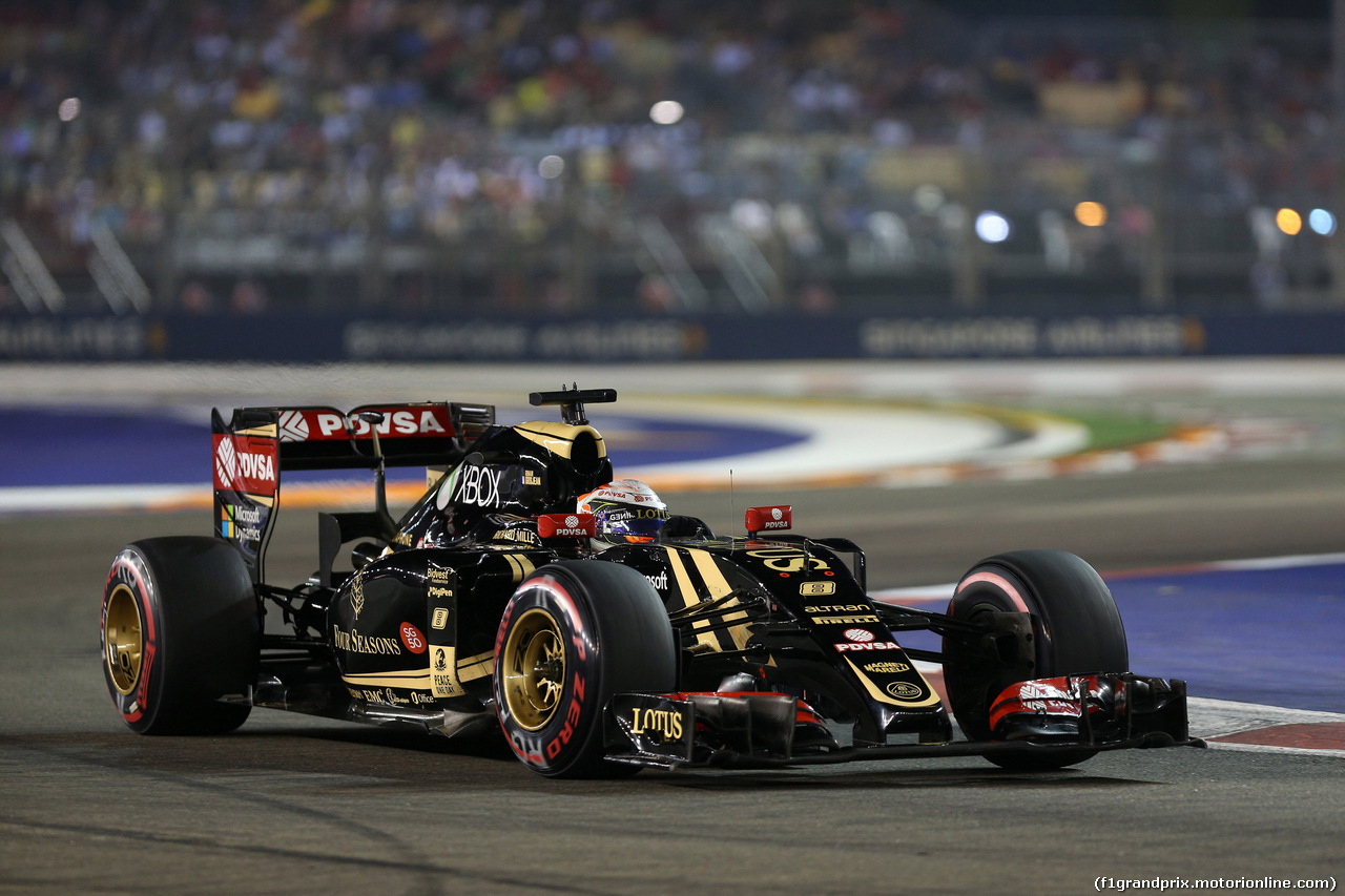 GP SINGAPORE, 19.09.2015 - Qualifiche, Romain Grosjean (FRA) Lotus F1 Team E23