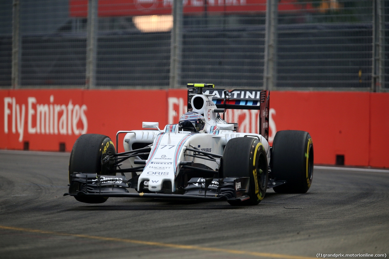 GP SINGAPORE, 18.09.2015 - Prove Libere 1, Valtteri Bottas (FIN) Williams F1 Team FW37