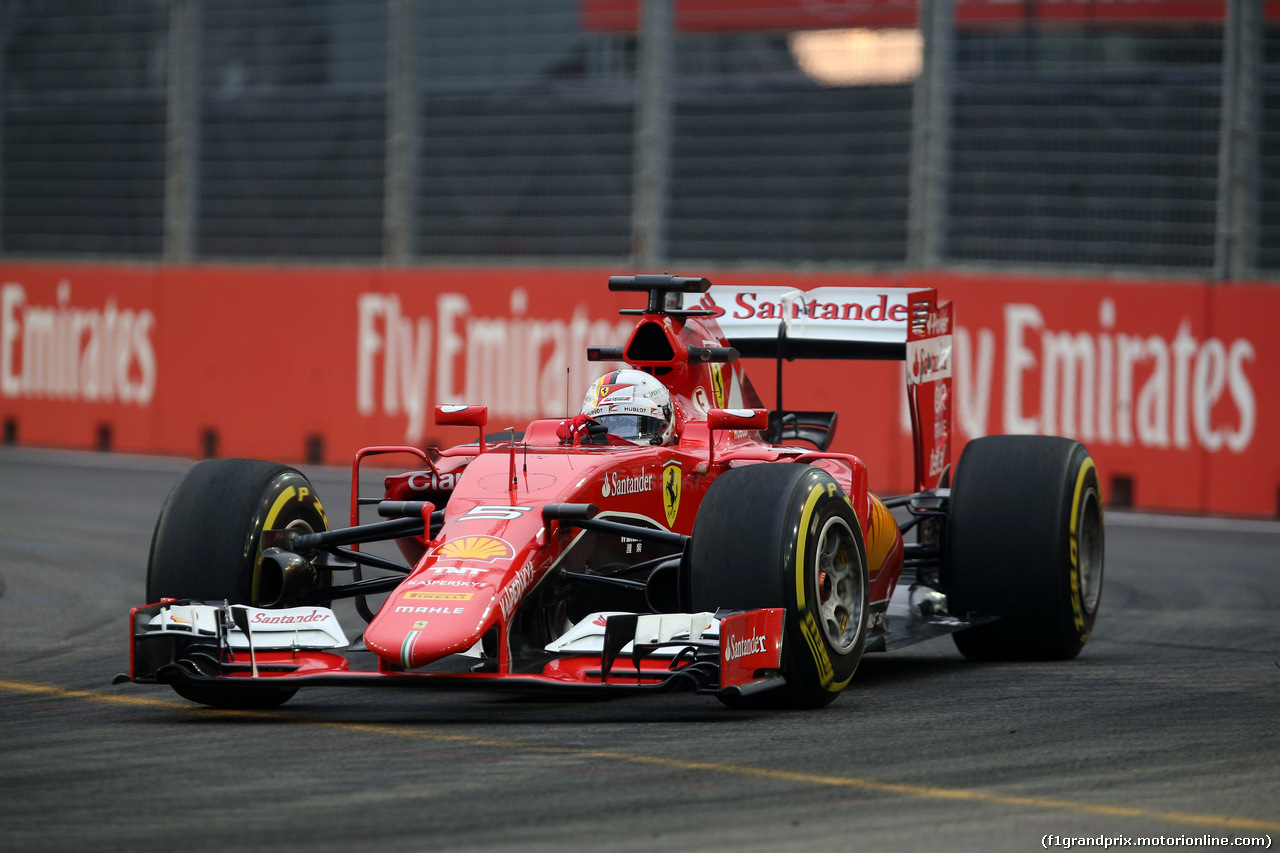 GP SINGAPORE, 18.09.2015 - Prove Libere 1, Sebastian Vettel (GER) Ferrari SF15-T