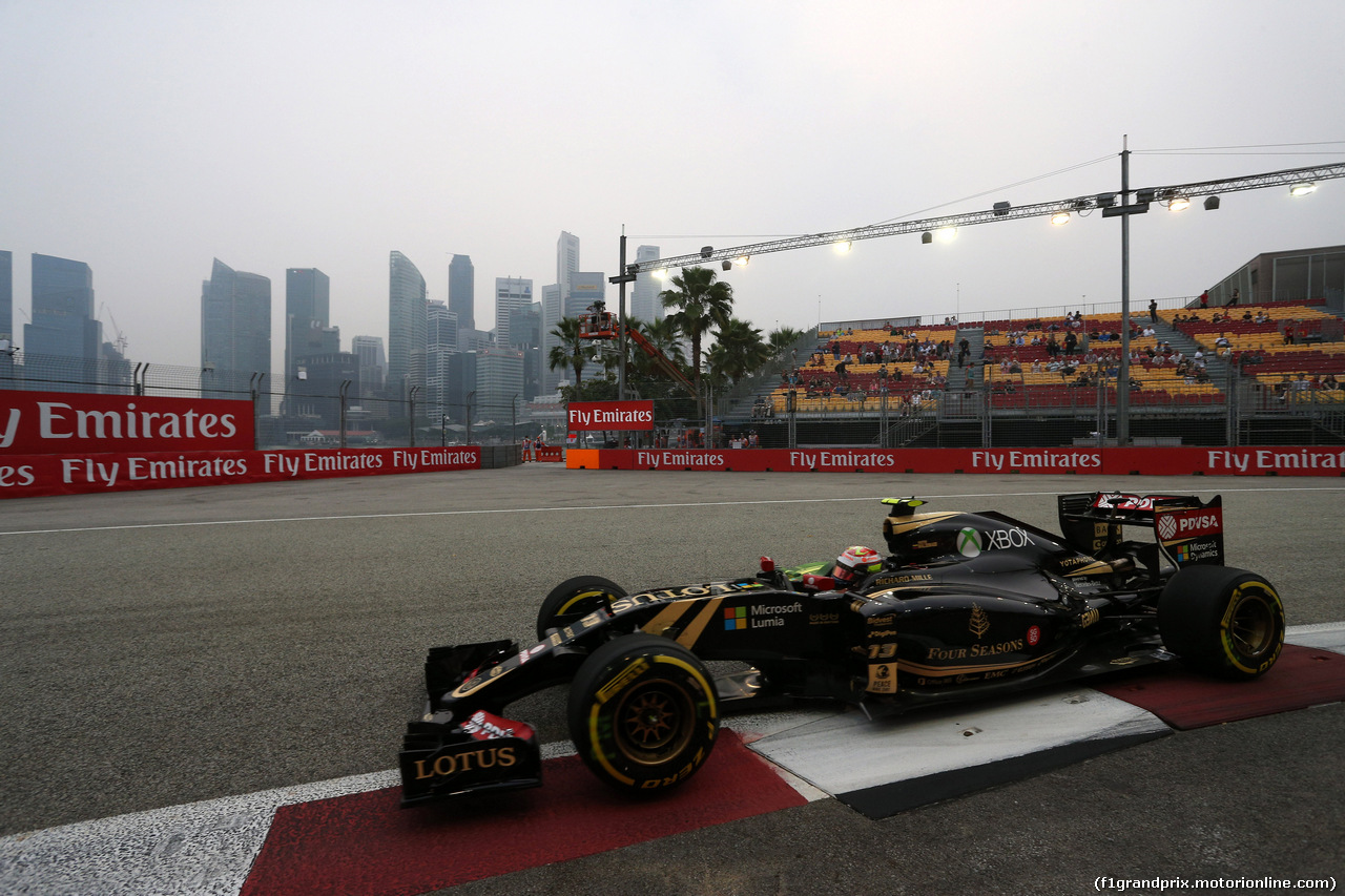 GP SINGAPORE, 18.09.2015 - Prove Libere 1, Pastor Maldonado (VEN) Lotus F1 Team E23