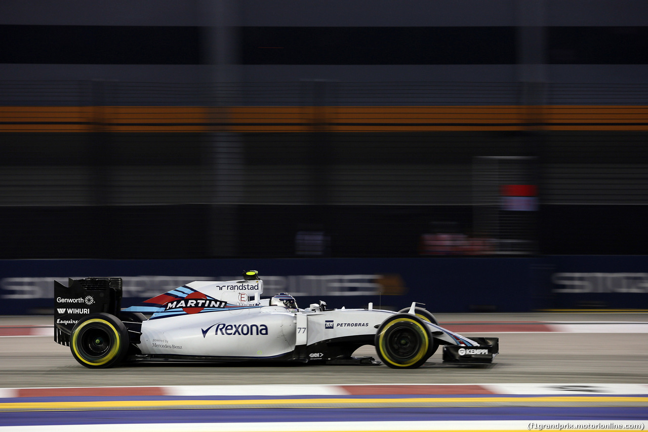 GP SINGAPORE, 18.09.2015 - Prove Libere 1, Valtteri Bottas (FIN) Williams F1 Team FW37