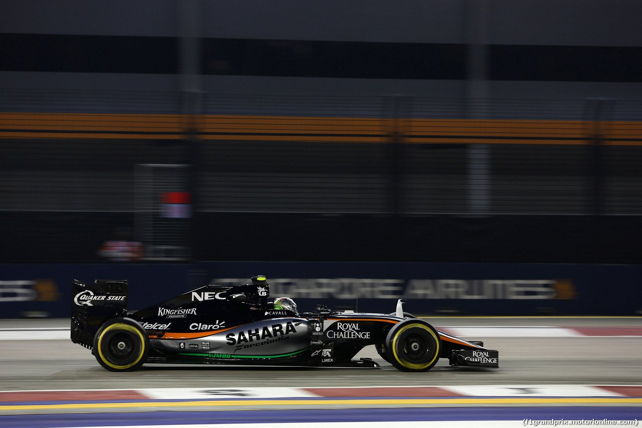GP SINGAPORE, 18.09.2015 - Prove Libere 1, Sergio Perez (MEX) Sahara Force India F1 VJM08