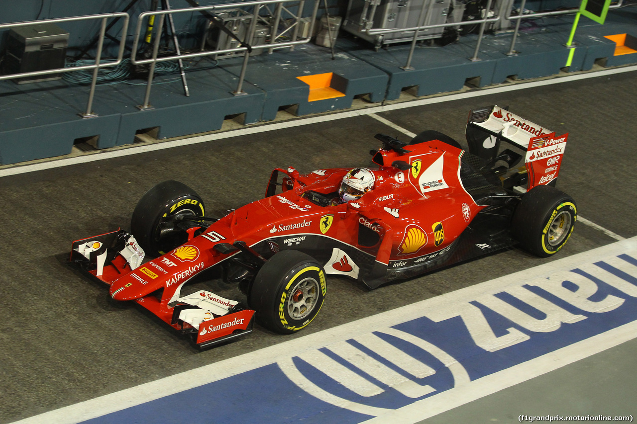 GP SINGAPORE, 18.09.2015 - Prove Libere 2, Sebastian Vettel (GER) Ferrari SF15-T