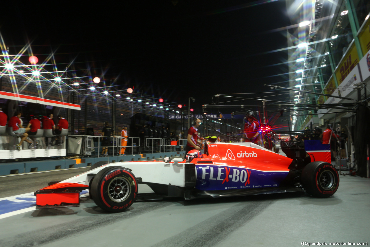 GP SINGAPORE, 18.09.2015 - Prove Libere 2, Alexander Rossi (USA) Manor Marussia F1 Team