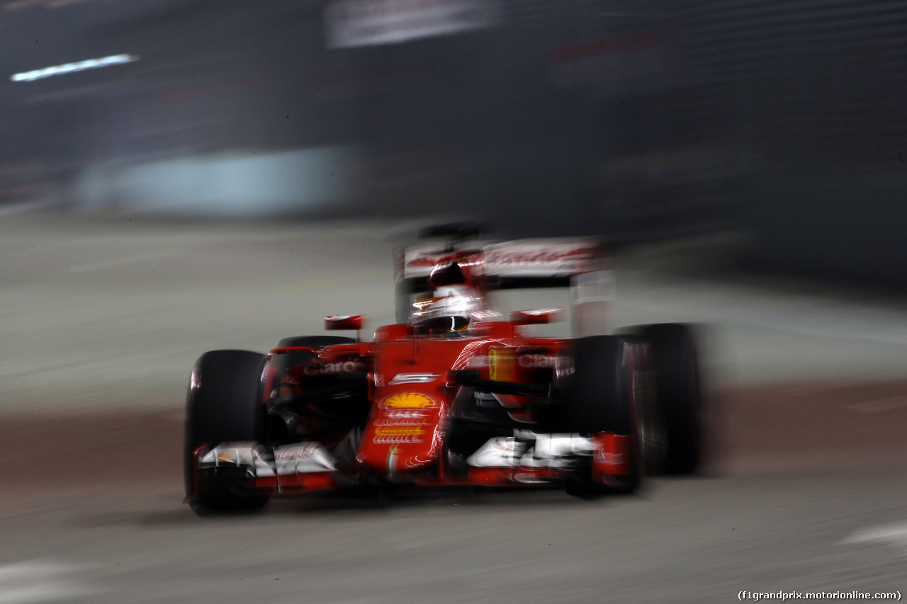 GP SINGAPORE, 18.09.2015 - Prove Libere 2,Sebastian Vettel (GER) Ferrari SF15-T