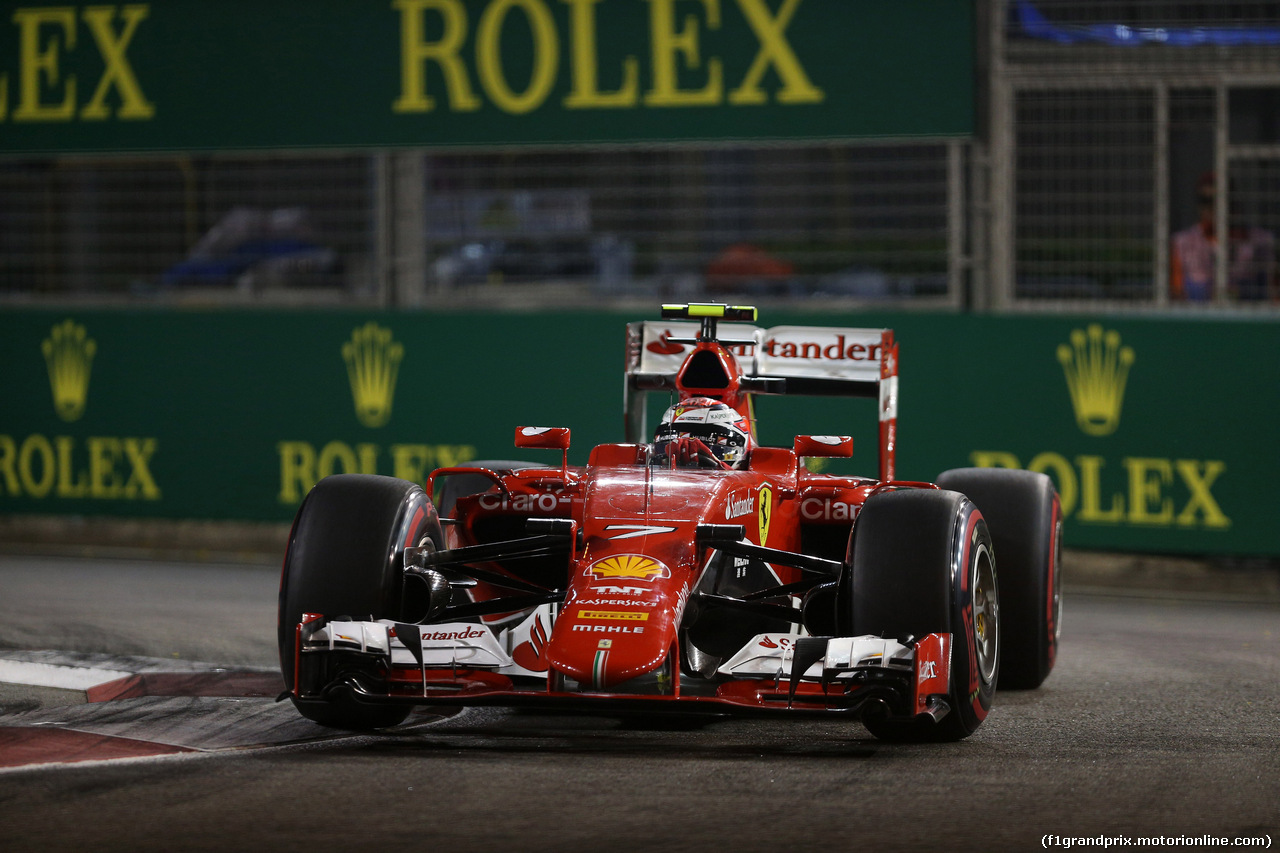 GP SINGAPORE, 18.09.2015 - Prove Libere 2, Kimi Raikkonen (FIN) Ferrari SF15-T