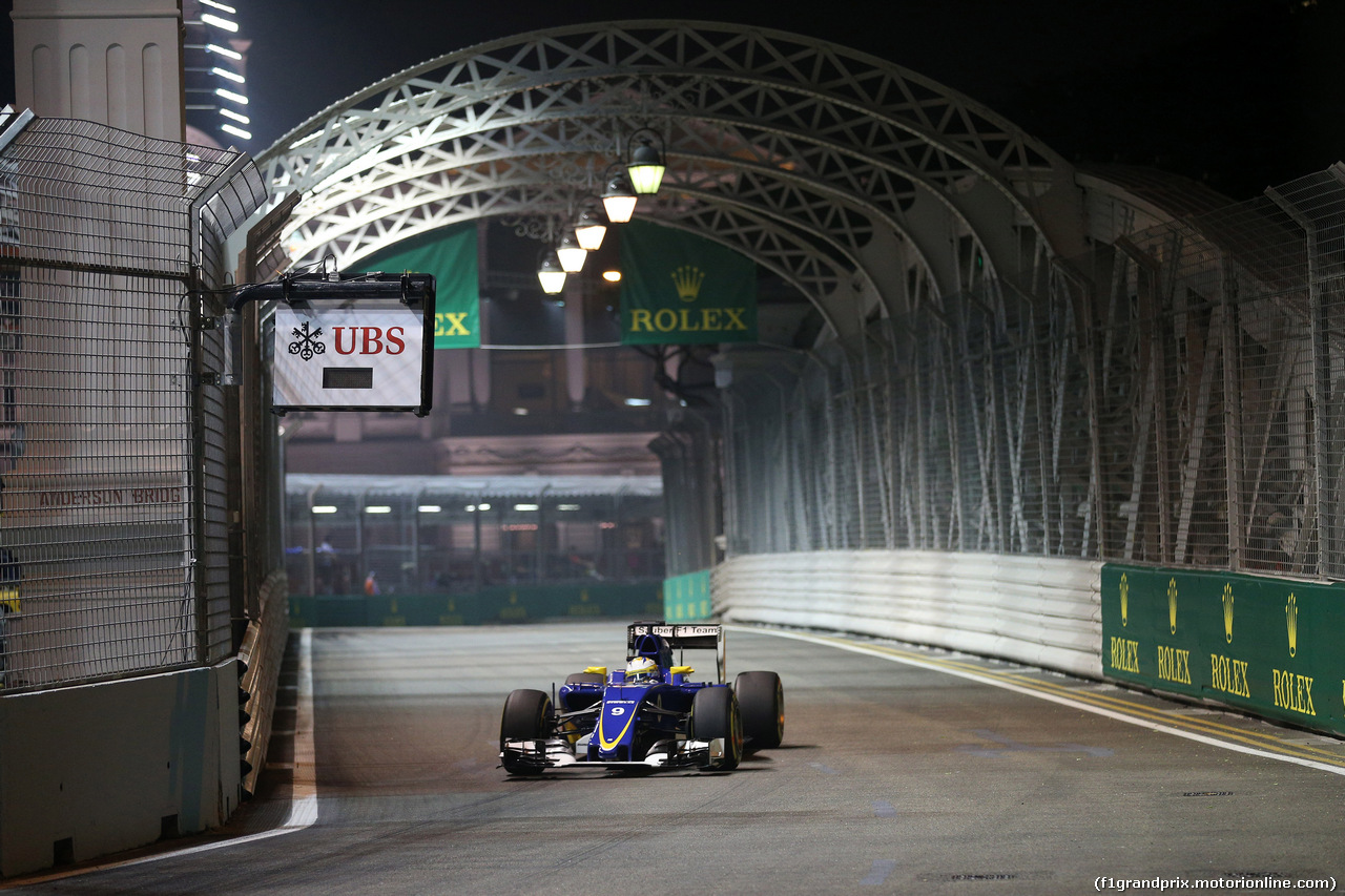 GP SINGAPORE, 18.09.2015 - Prove Libere 2, Marcus Ericsson (SUE) Sauber C34