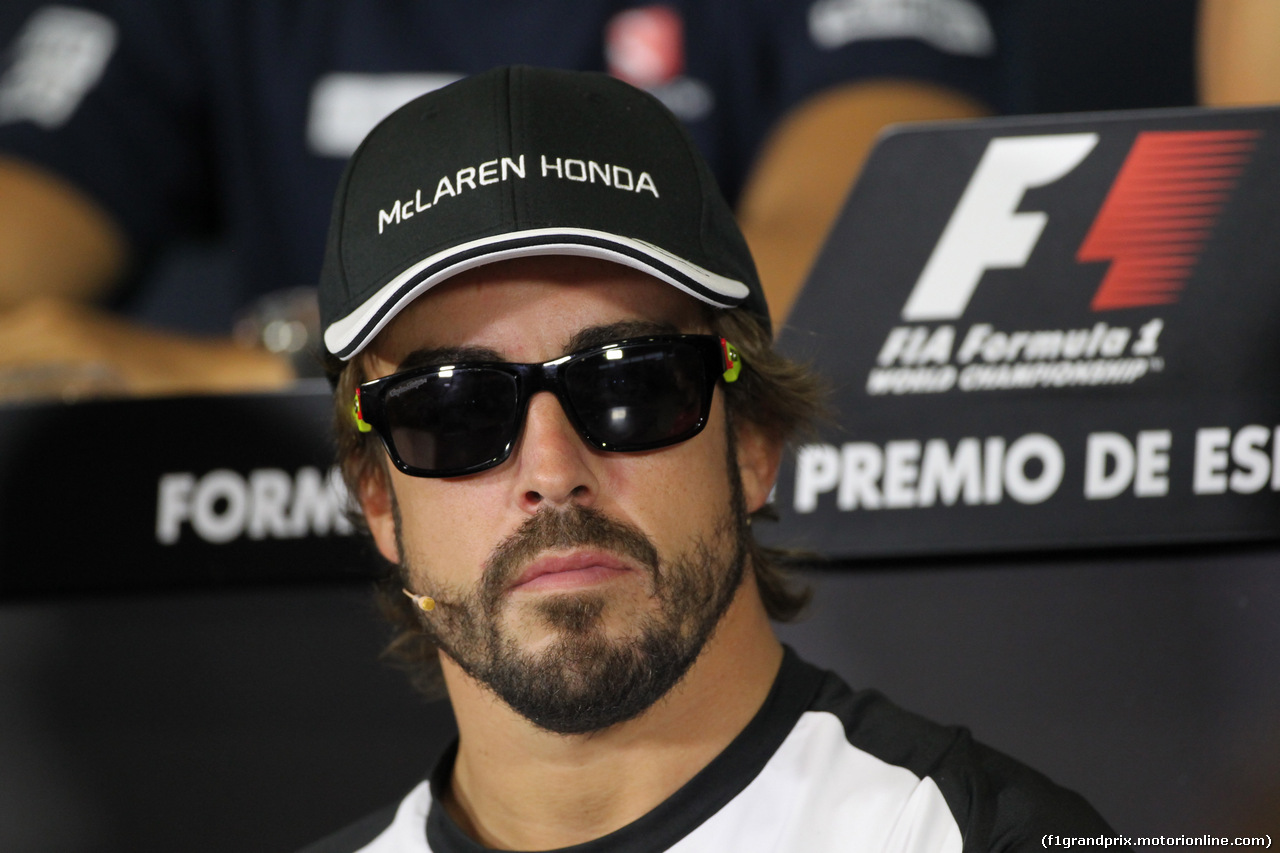 GP SPAGNA, 07.05.2015- Giovedi' Press Conference, Fernando Alonso (ESP) McLaren Honda MP4-30