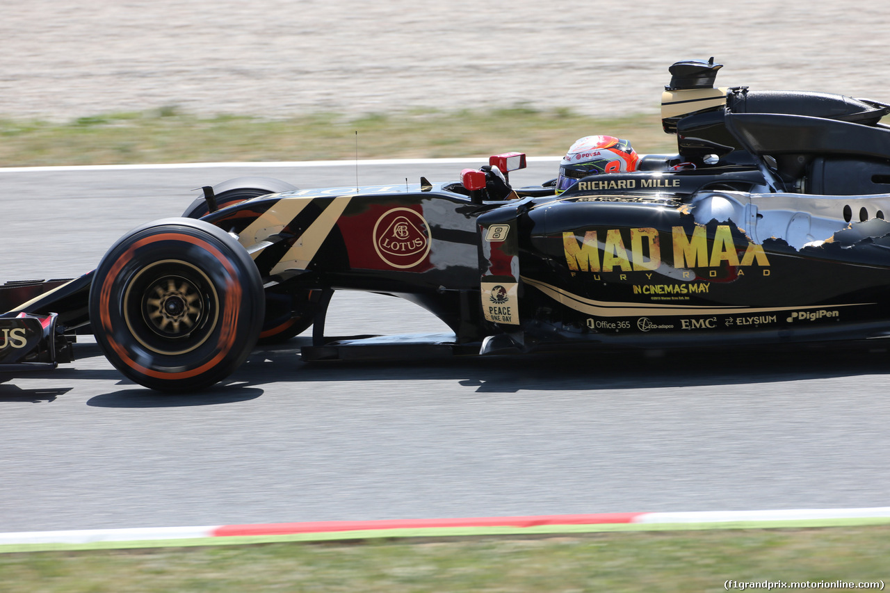 GP SPAGNA, 08.02.2015- Prove Libere 2, Romain Grosjean (FRA) Lotus F1 Team E23