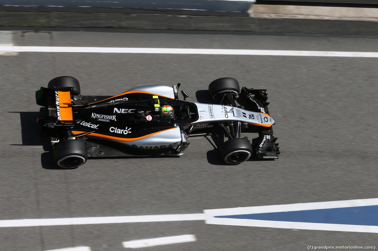 GP SPAGNA, 08.02.2015- Prove Libere 2, Sergio Perez (MEX) Sahara Force India F1 Team VJM08