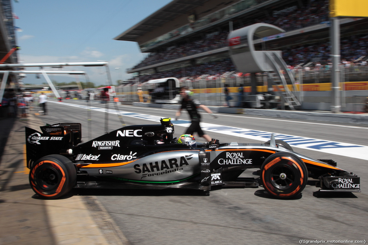 GP SPAGNA, 08.02.2015- Prove Libere 2, Sergio Perez (MEX) Sahara Force India F1 Team VJM08
