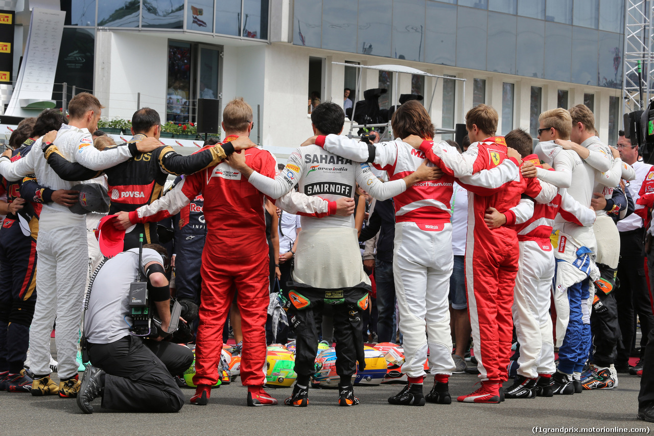 GP UNGHERIA, 26.07.2015 - Gara, Tribute to Jules Bianchi (FRA)