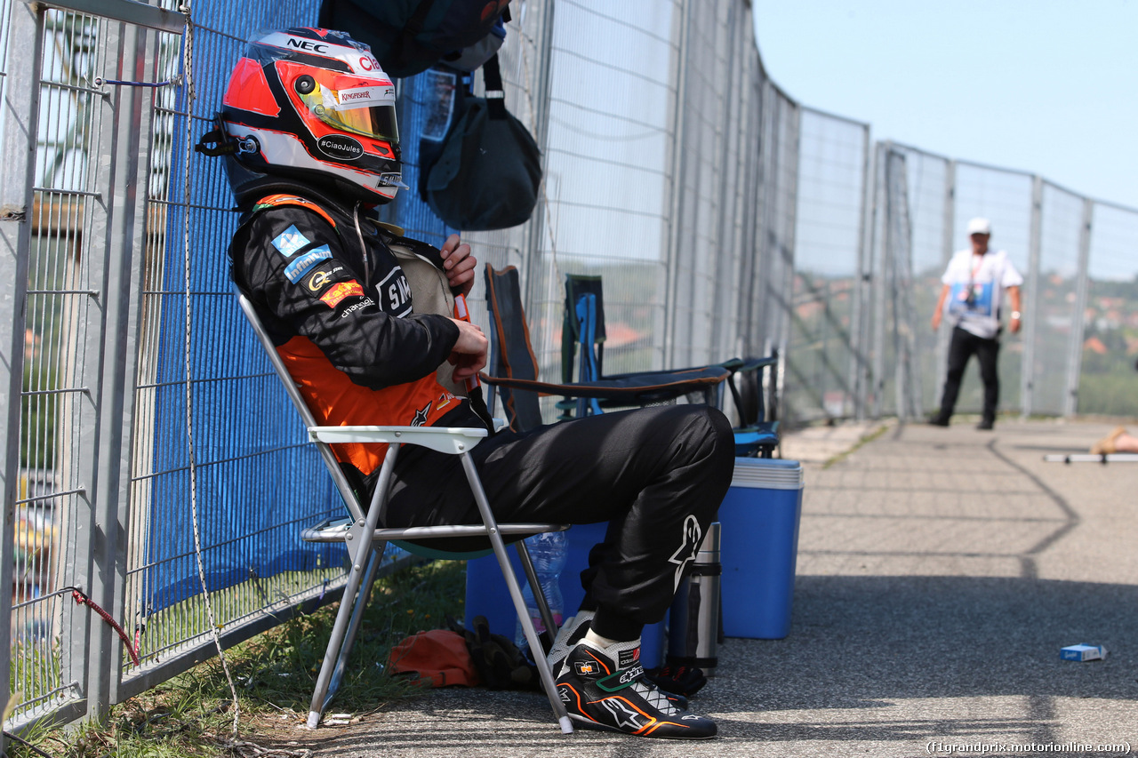 GP UNGHERIA, 26.07.2015 - Gara, Crash, Nico Hulkenberg (GER) Sahara Force India F1 VJM08