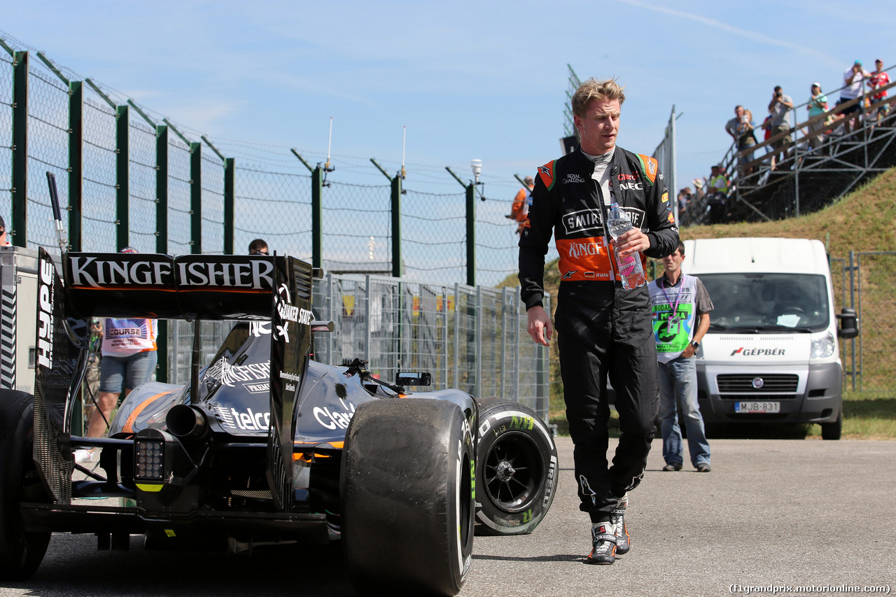 GP UNGHERIA, 26.07.2015 - Gara, Crash, Nico Hulkenberg (GER) Sahara Force India F1 VJM08