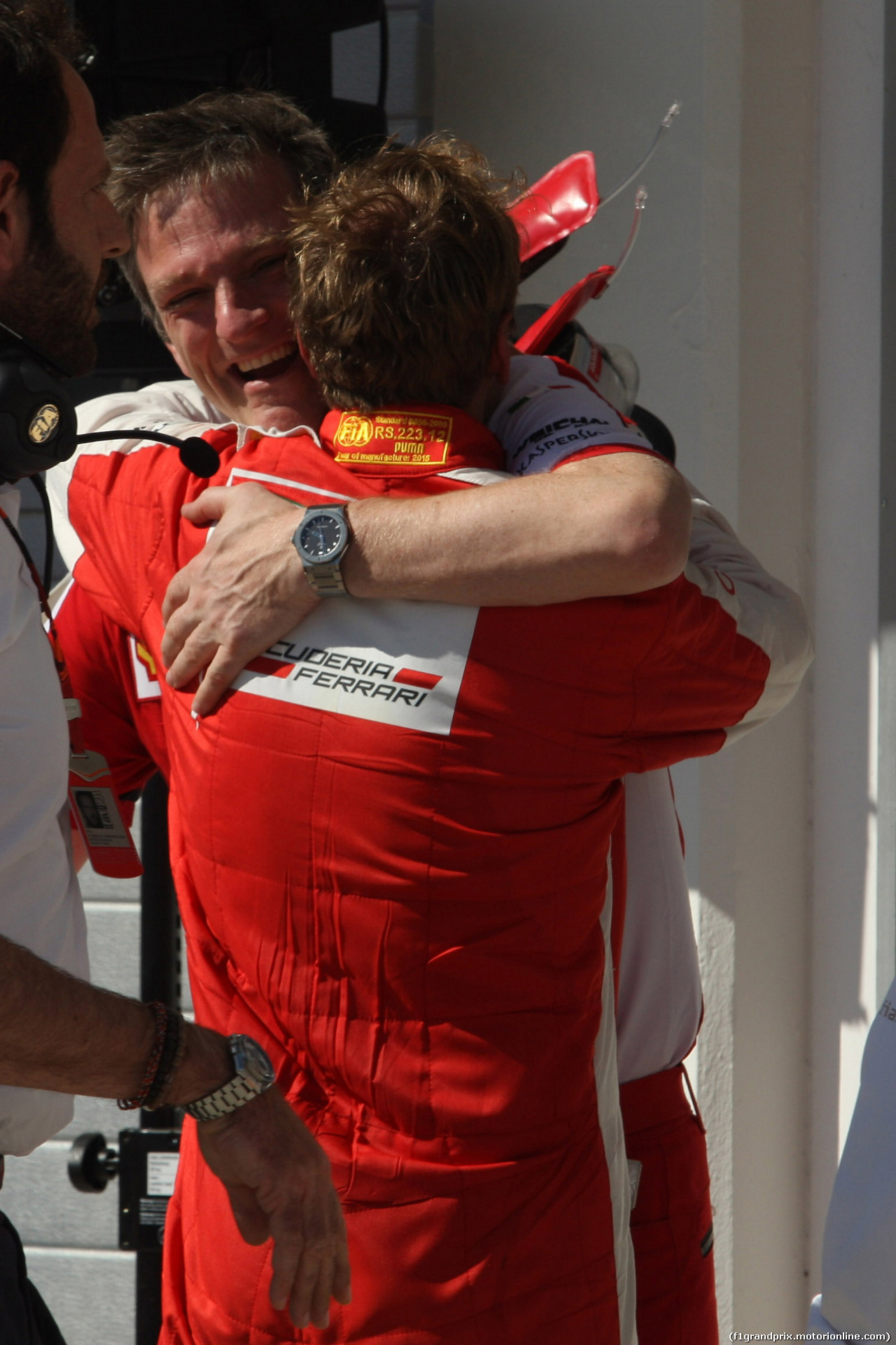 GP UNGHERIA, 26.07.2015 - Gara, 1st position Sebastian Vettel (GER) Ferrari SF15-T with James Allison (GBR) Ferrari Chassis Technical Director