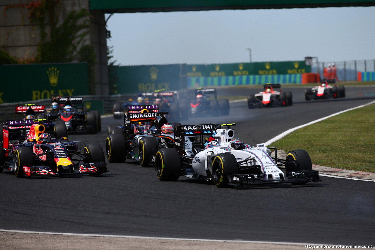 GP UNGHERIA, 26.07.2015 - Gara, Start of the race, Valtteri Bottas (FIN) Williams F1 Team FW37