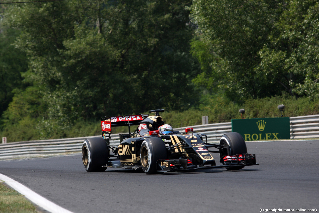 GP UNGHERIA, 25.07.2015 - Prove Libere 3, Romain Grosjean (FRA) Lotus F1 Team E23