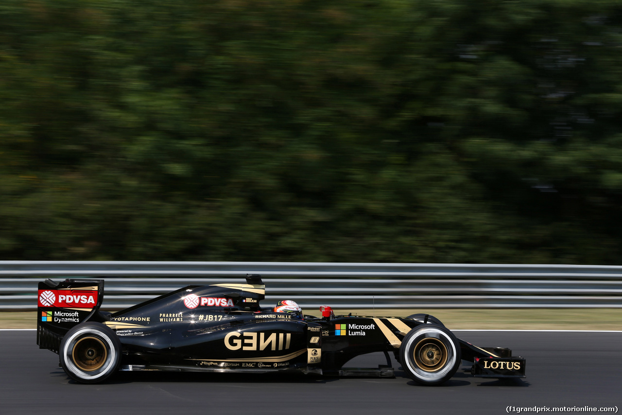 GP UNGHERIA, 25.07.2015 - Prove Libere 3, Romain Grosjean (FRA) Lotus F1 Team E23