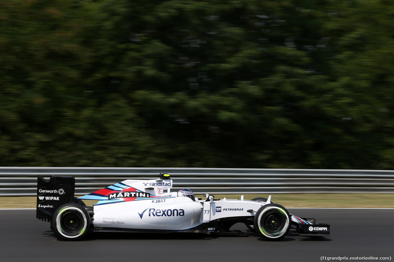 GP UNGHERIA, 25.07.2015 - Prove Libere 3, Valtteri Bottas (FIN) Williams F1 Team FW37