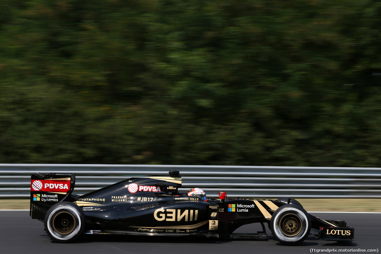 GP UNGHERIA, 25.07.2015 - Prove Libere 3, Romain Grosjean (FRA) Lotus F1 Team E23