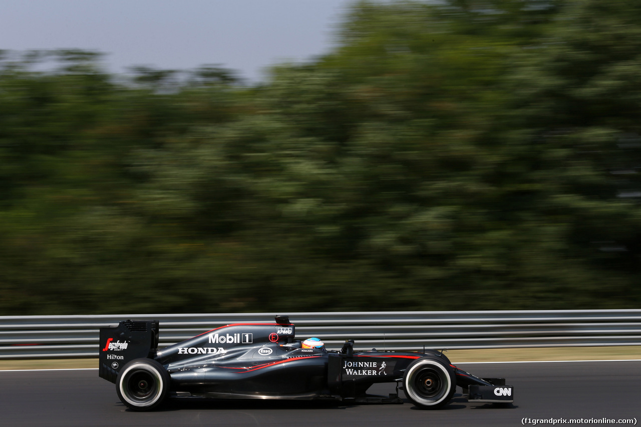 GP UNGHERIA, 25.07.2015 - Prove Libere 3, Fernando Alonso (ESP) McLaren Honda MP4-30