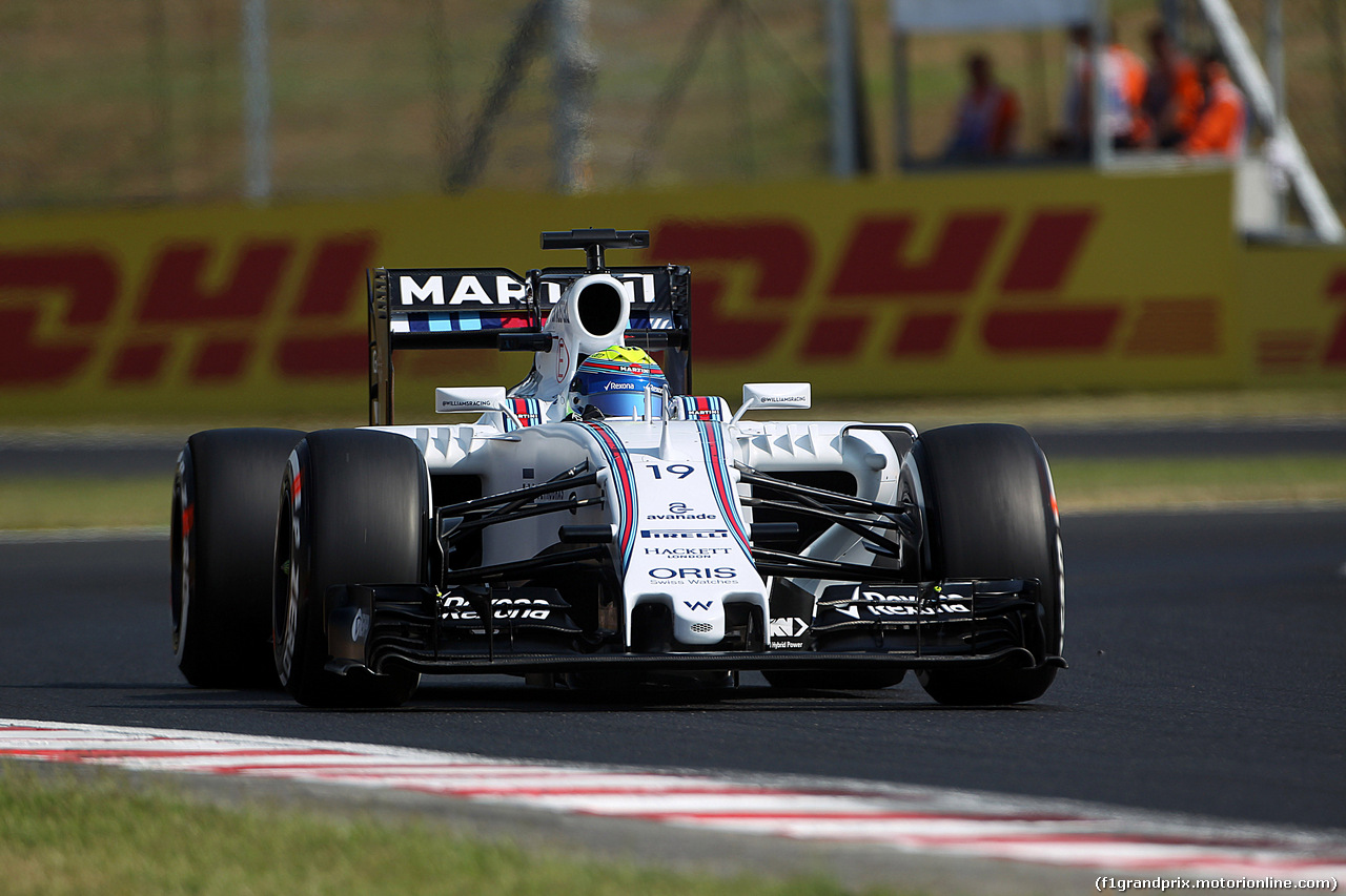 GP UNGHERIA, 24.07.2015 - Prove Libere 1, Felipe Massa (BRA) Williams F1 Team FW37