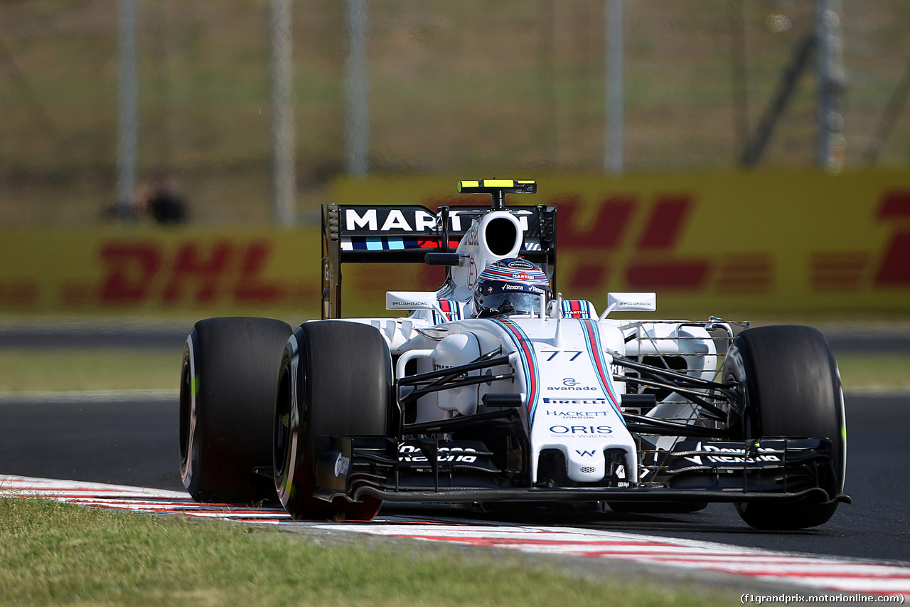 GP UNGHERIA, 24.07.2015 - Prove Libere 1, Valtteri Bottas (FIN) Williams F1 Team FW37