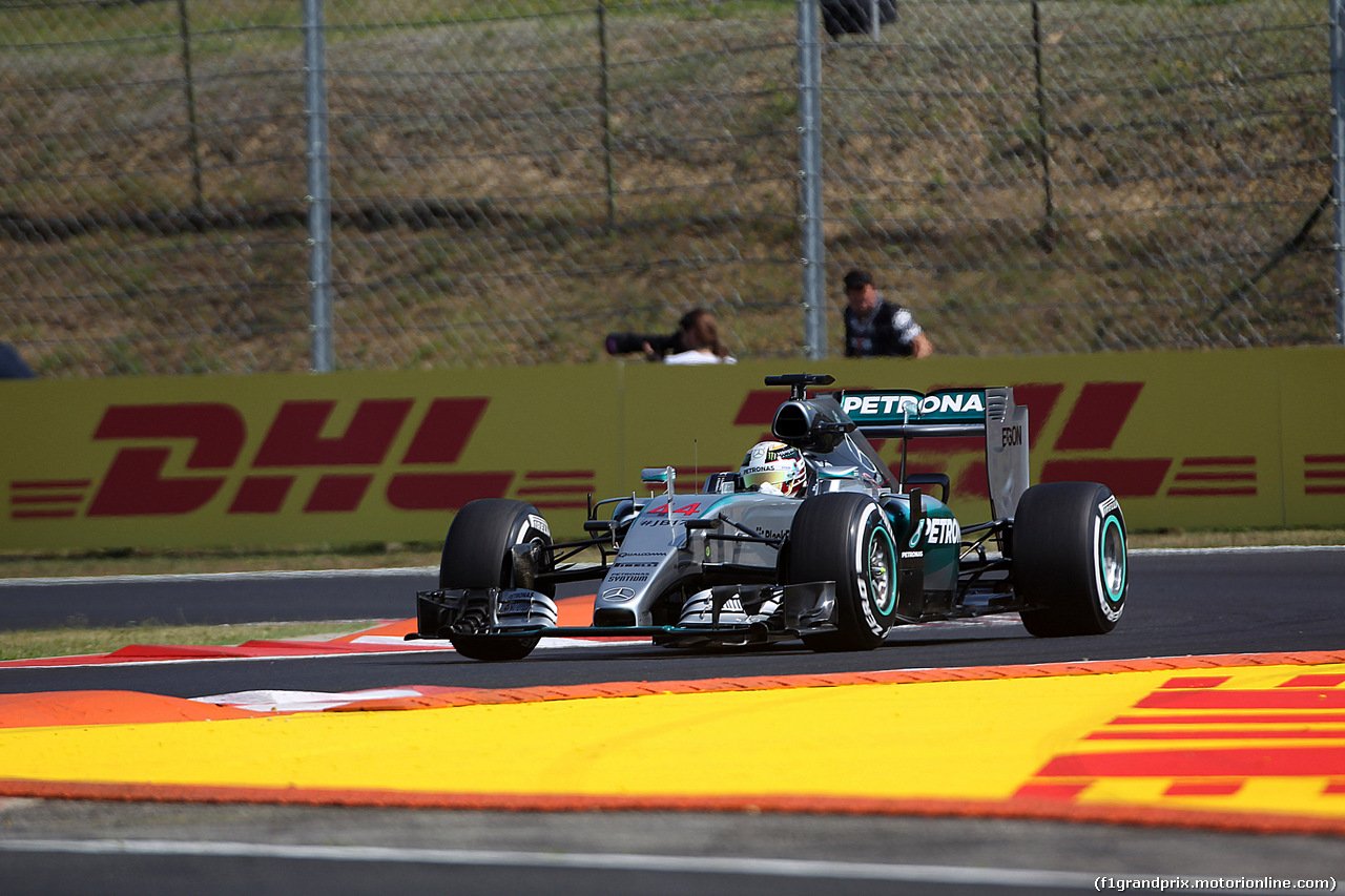 GP UNGHERIA, 24.07.2015 - Prove Libere 1, Lewis Hamilton (GBR) Mercedes AMG F1 W06